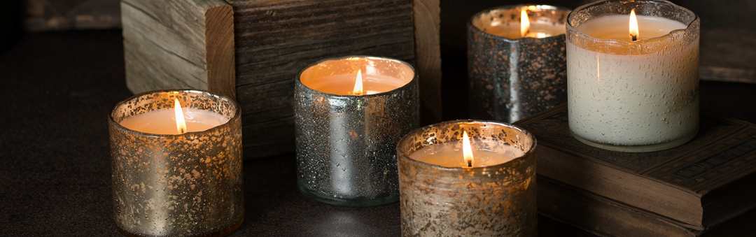 Matte Gold Artisan Blown Glass Tumbler Candle