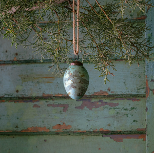 Azure Glass 2" Egg Ornament