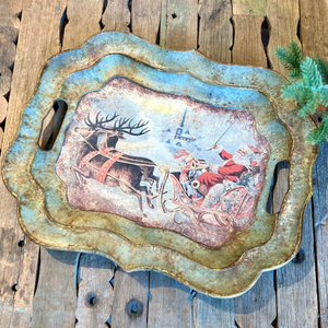 Santa on Sleigh Tray