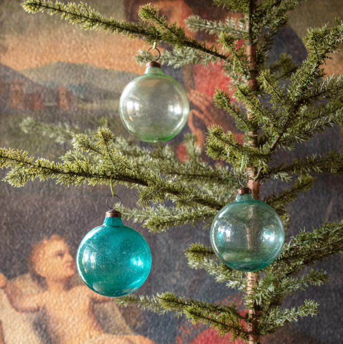 Recycled Blue-Green Glass Ornament (Assorted 4")