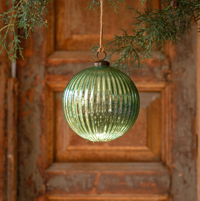 Spruce Mercury Glass 6" Ball Ornament