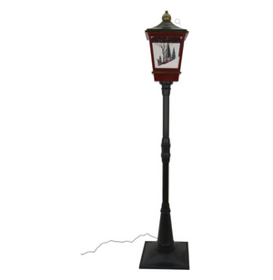 Snowing Santa Scene Lamp Post