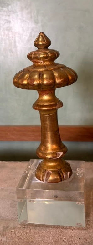 18th Century Italian Baroque Giltwood Altar Finial on Lucite Base