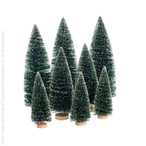 Yukon™ bottlebrush trees (green with snow: set/8)