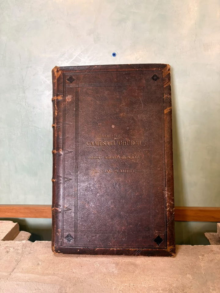 Mid-19th Century Large English Leather-Bound Church Folio Biblia