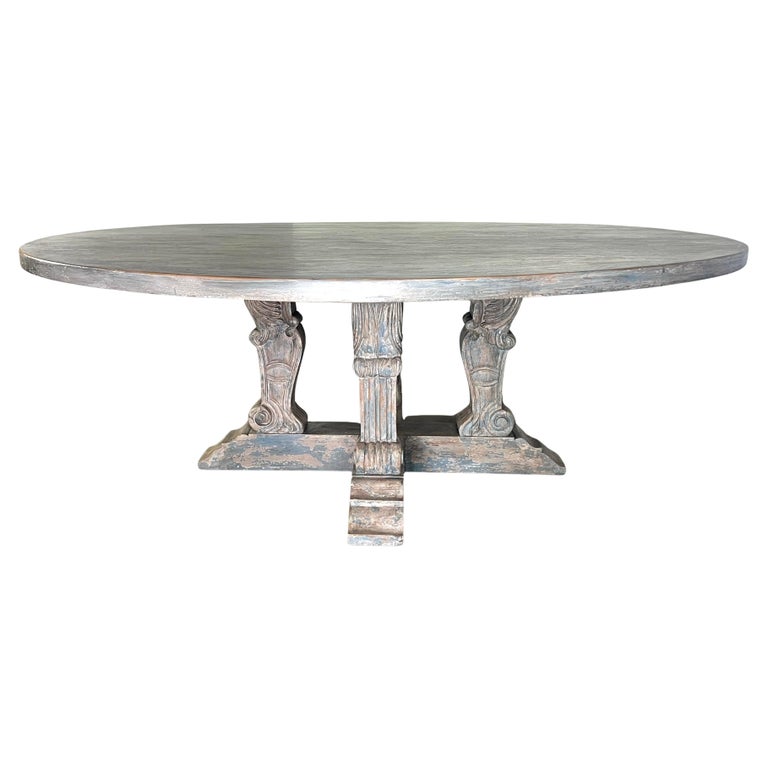 Monumental Neoclassical Style Painted Dining Table