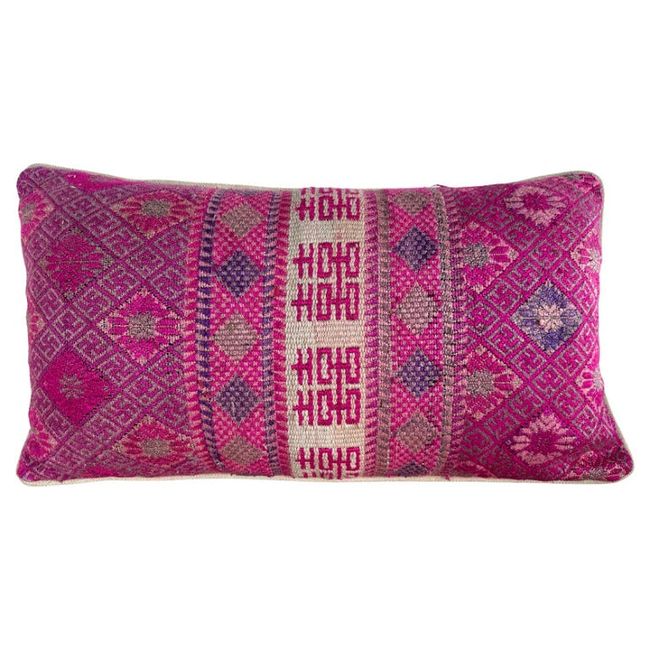 Antique Tribal Textile Lumbar Pillow