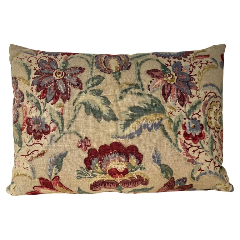 Printed Linen Floral Pillow