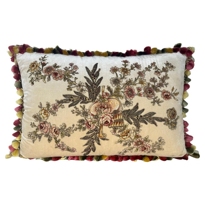 Silk Velvet Appliqued Pillow by Melissa Levinson