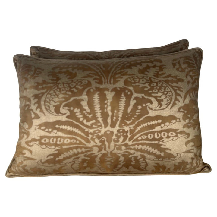 Pair of Fortuny Style Textile Pillows