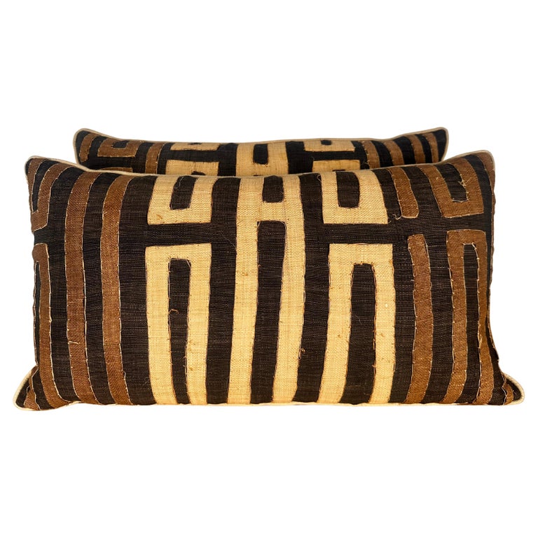 Pair of African Cuba Cloth Pillows