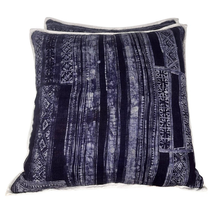 Pair of Blue & White Batik Pillows