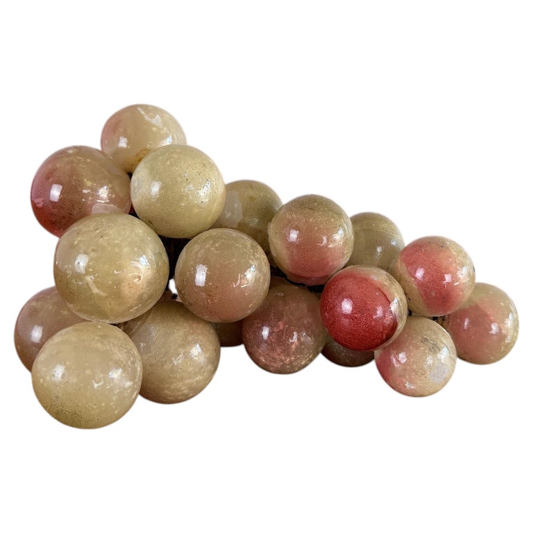 Large Vintage Italian Alabaster Grape Cluster Sculpture