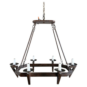 20th Century Spanish Style Wrought Iron Chandelier 6-Light