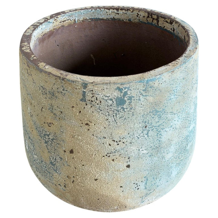 20th Century French Reconstituted Stone Garden Urn with Verdigris Patina
