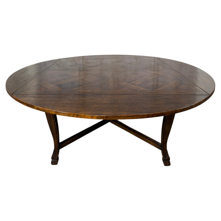 Monumental French Parquet of Versailles Convertible Dining Table