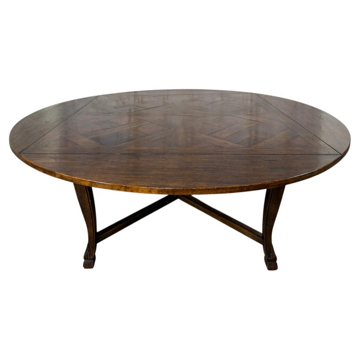 Monumental French Parquet of Versailles Convertible Dining Table