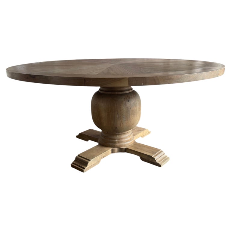 Rustic Walnut Pedestal Dining Table By Miamar Home