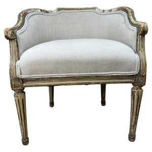 Antique French Louis XVI Petite Corbeille Vanity Chair