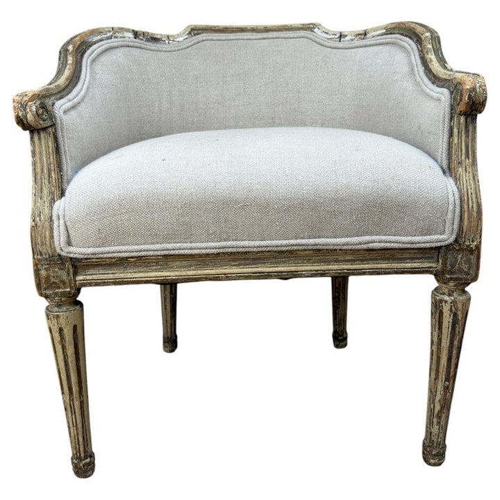 Antique French Louis XVI Petite Corbeille Vanity Chair