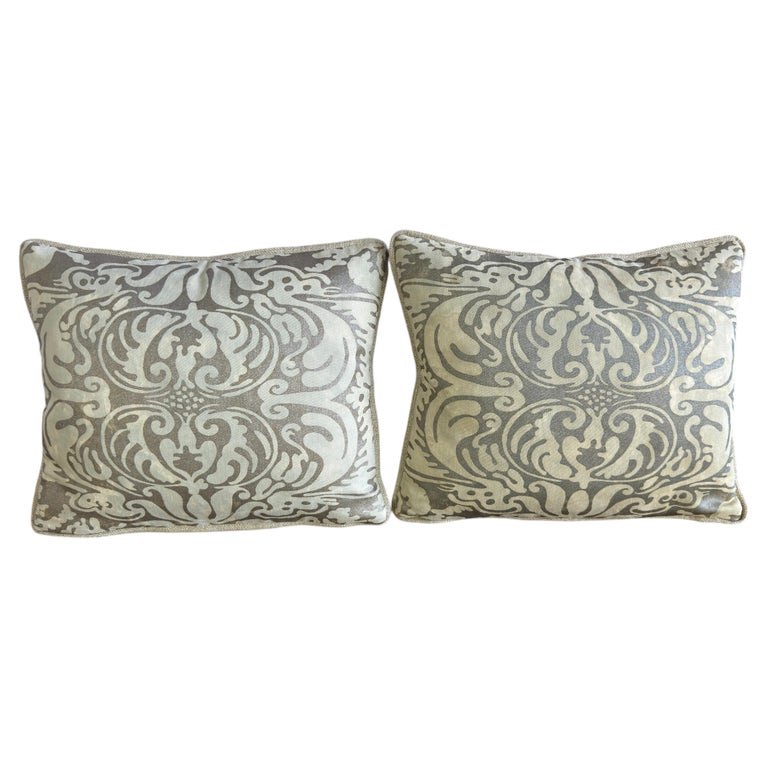 Italian Fortuny Damask Pillows, Couture Textile Art, Custom Made, New