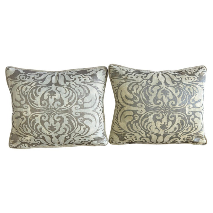 Italian Fortuny Damask Pillows, Couture Textile Art, Custom Made, New