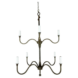 Modern Hand-Forged Wrought Iron Chandelier by Melissa Levinson, USA