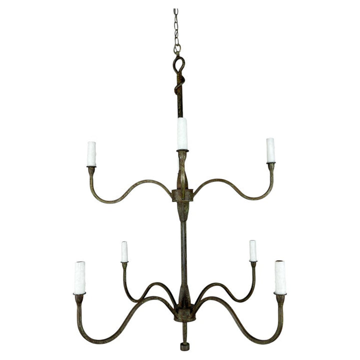 Modern Hand-Forged Wrought Iron Chandelier by Melissa Levinson, USA