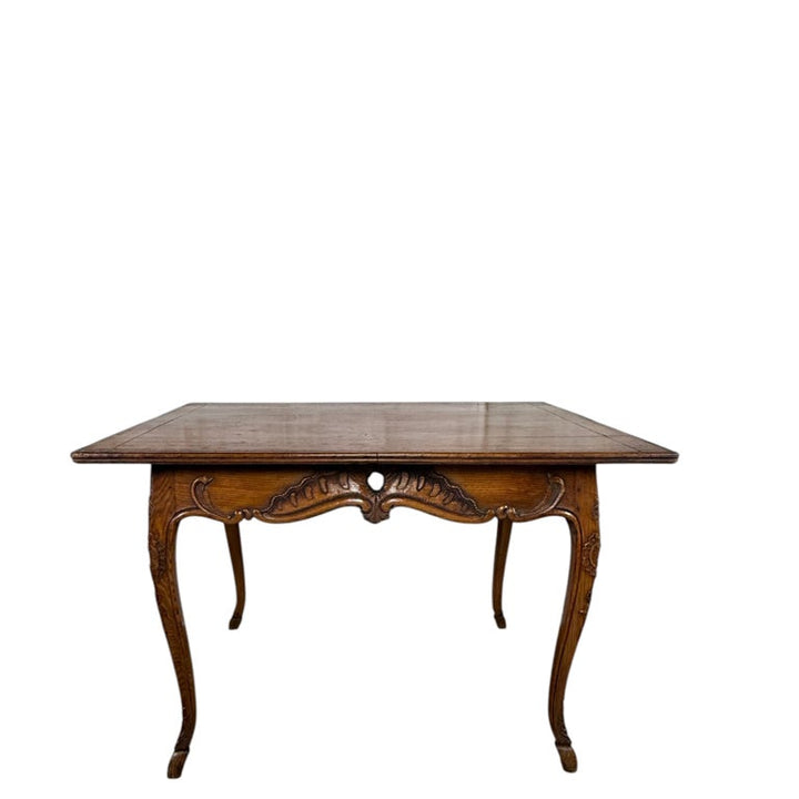 Antique French Louis XV Coffee Table, Solid Oak, Circa 1890