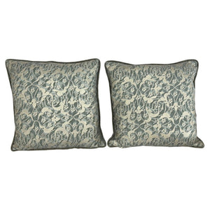 Pair Of Authentic Venetian Oneiroi Patterned Fortuny Pillows