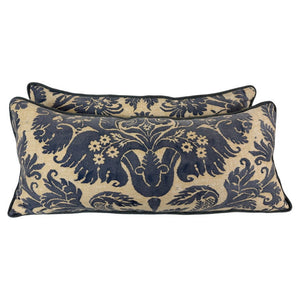 Custom Fortuny Lumbar Pillows by Melissa Levinson, Linen & Cotton, USA