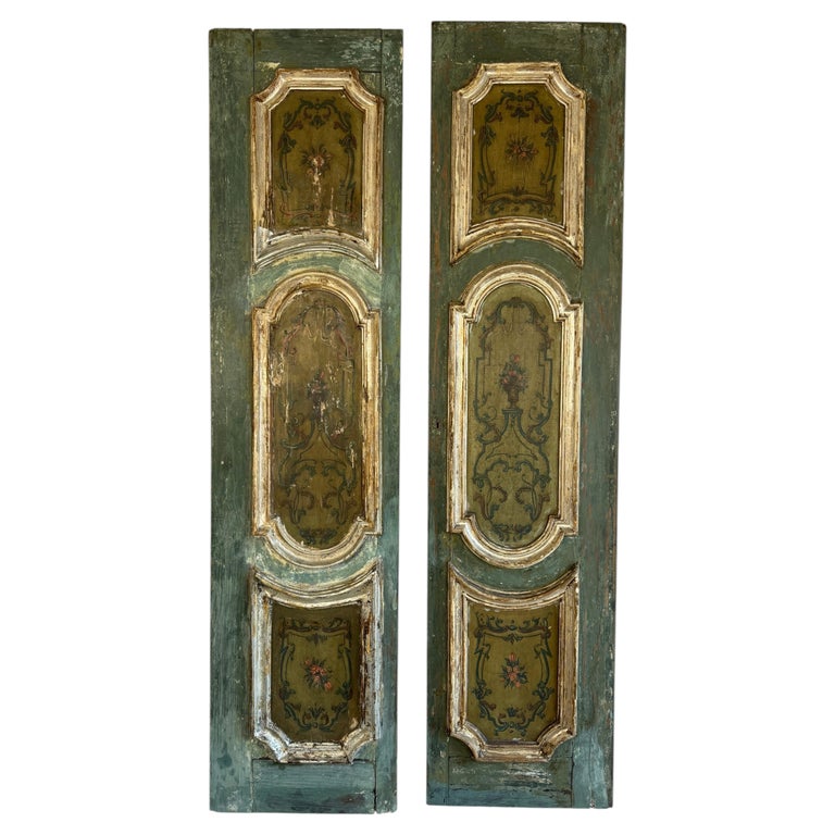 Pair of 19th C. Italian Venetian Baroque Boiserie Doors