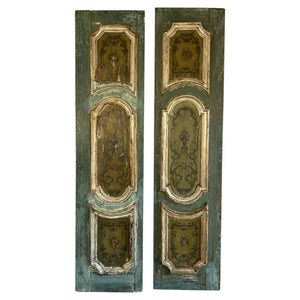 Pair of 19th C. Italian Venetian Baroque Boiserie Doors