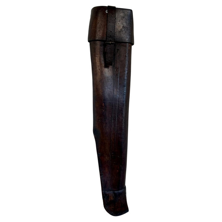 Antique 19th C. Cavalry Leather Rifle Scabbard - Original Hand-Stitched Saddle