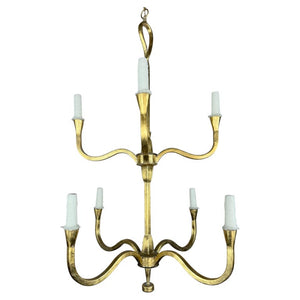 Gilt Gold Metal Leaf Chandelier by Miamar Home