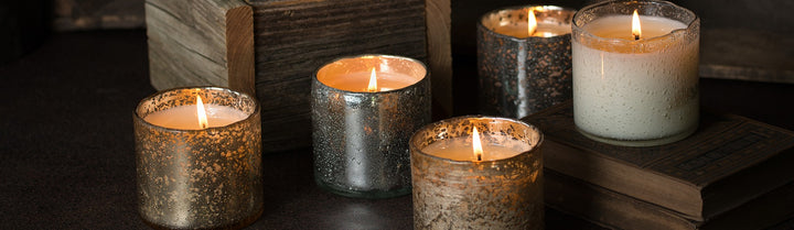 Mossy Green Artisan Blown Glass Tumbler Candle Orange Gove
