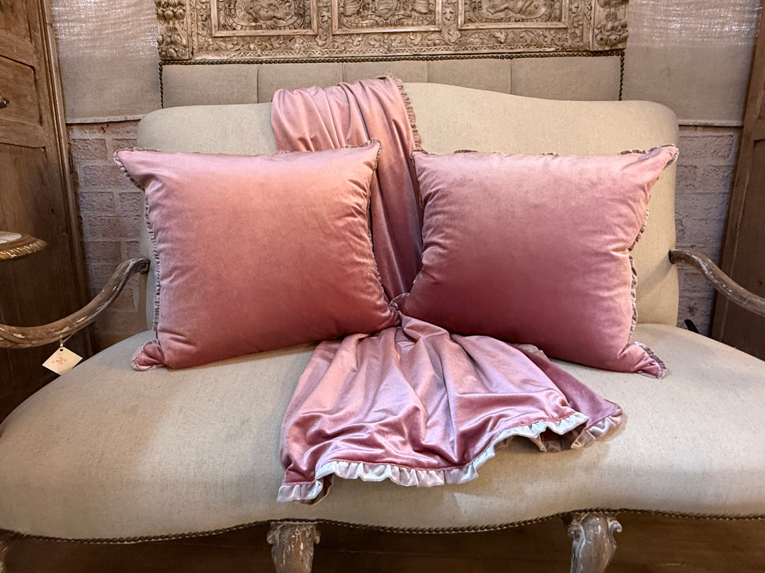 Velvet Ruffle Pillow Heirloom Collection