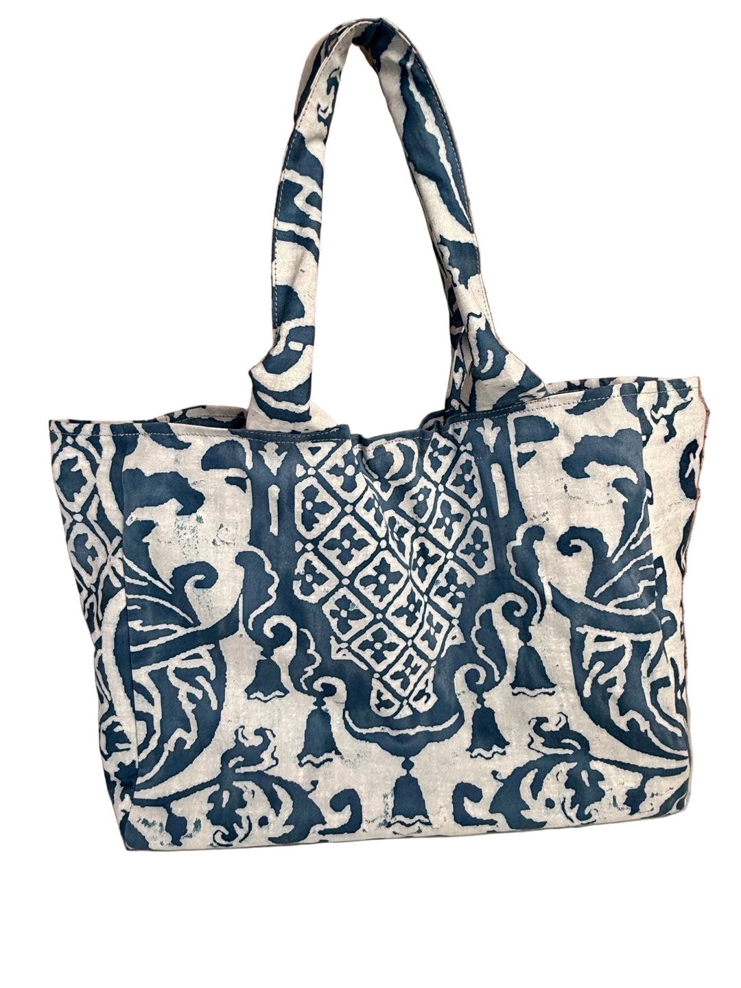 Indigo & White Fortuny Handbag by Melissa Levinson