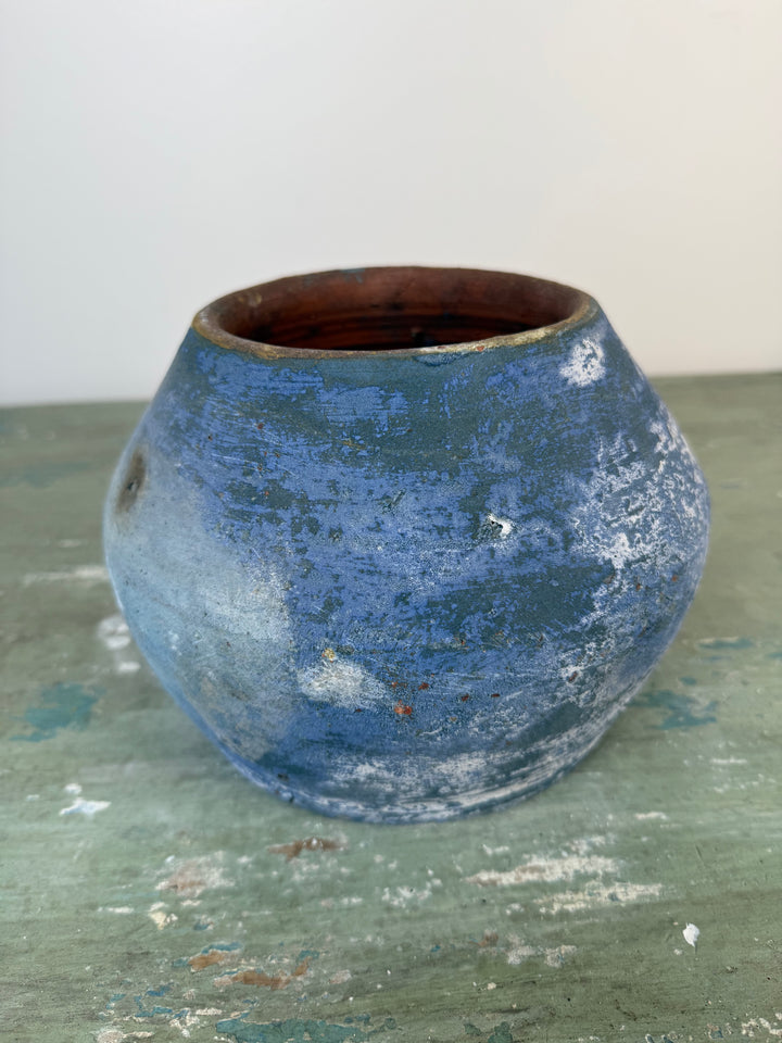 Rustic Blue Painted Pot/Planter