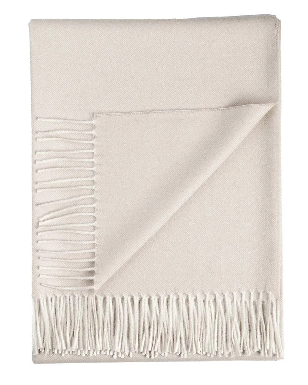 100% Baby Alpaca Throw Blanket - Porcelain