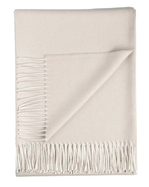 100% Baby Alpaca Throw Blanket - Porcelain