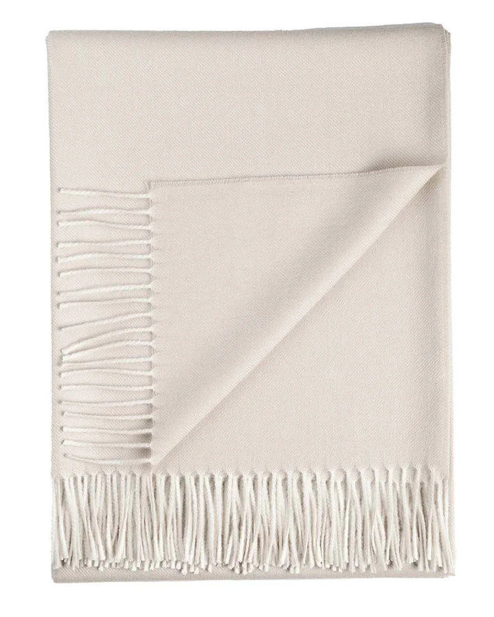 100% Baby Alpaca Throw Blanket - Porcelain