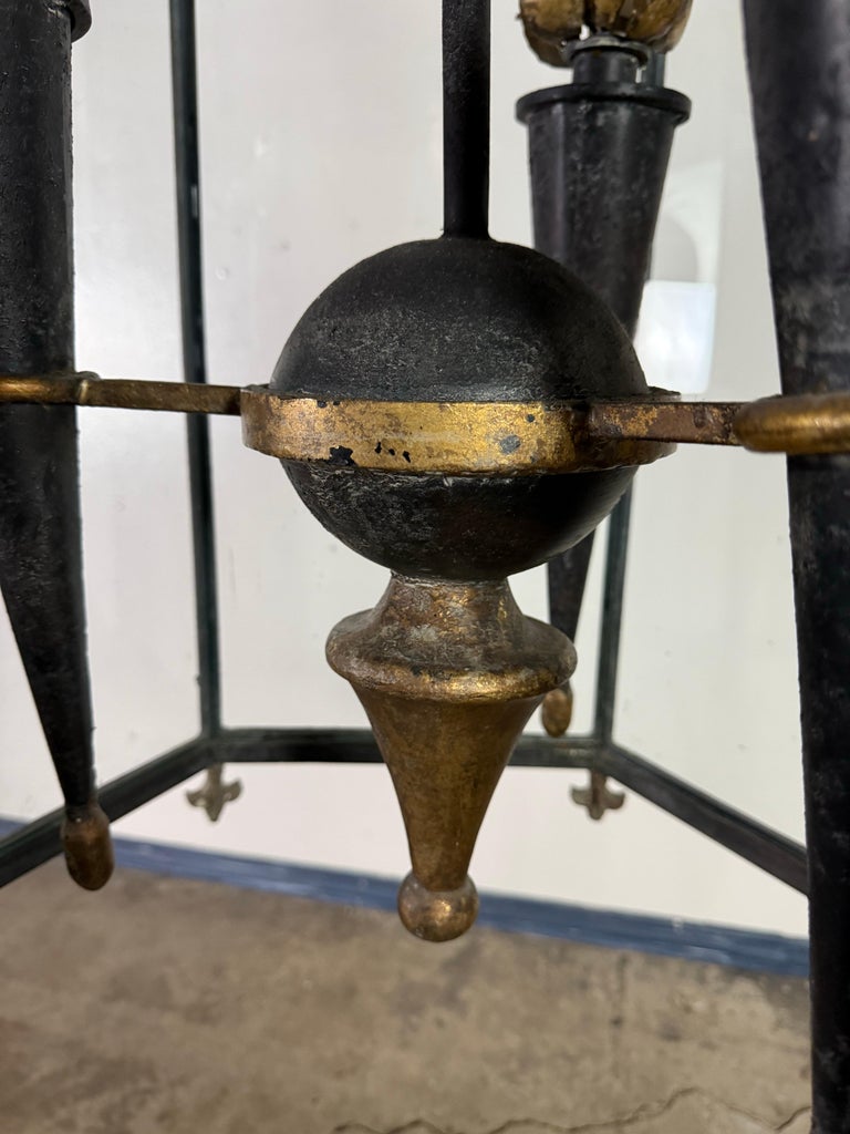 Antique Spanish Revival Hexagonal Crown Lantern-Pair Available