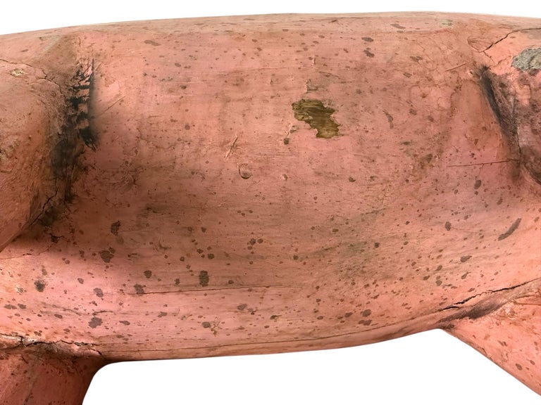 Folk Art Carved and Painted Pig