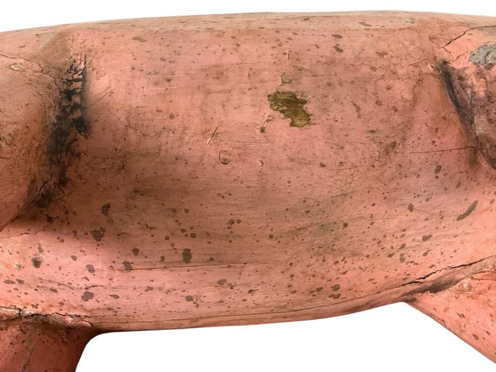 Folk Art Carved and Painted Pig