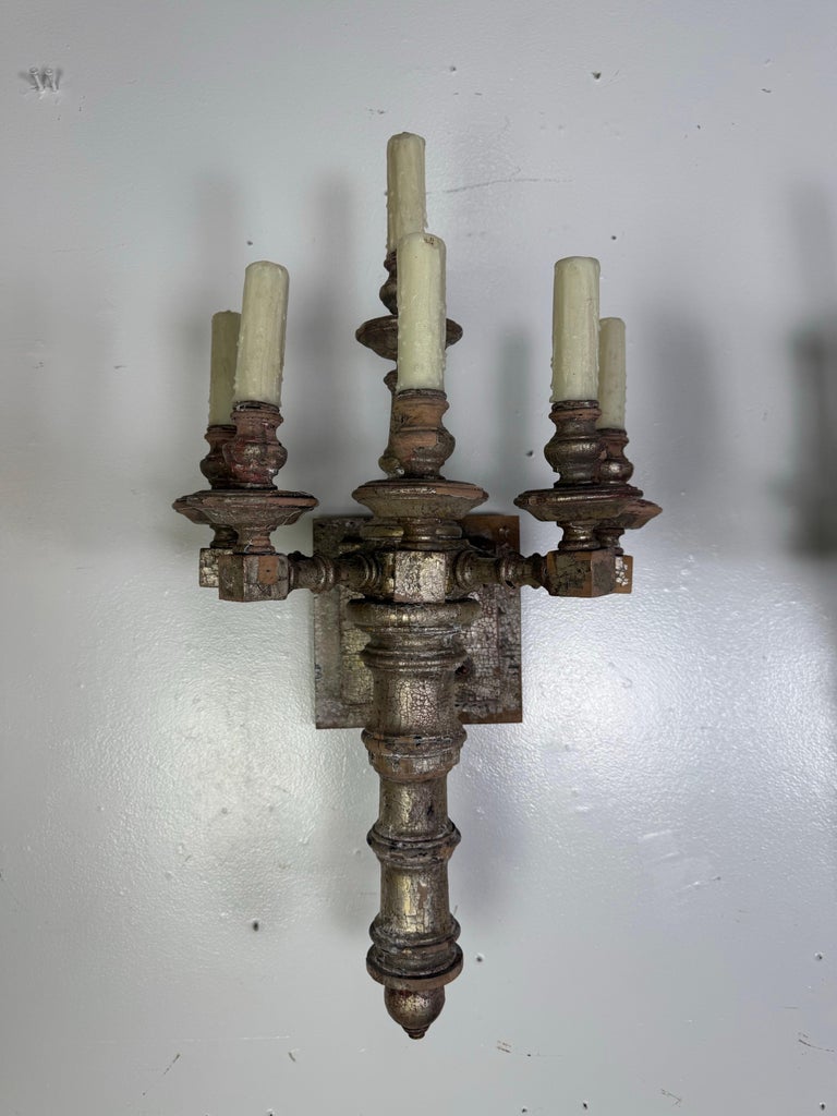 Pair of 19th C. Italian 5-Light Sconces