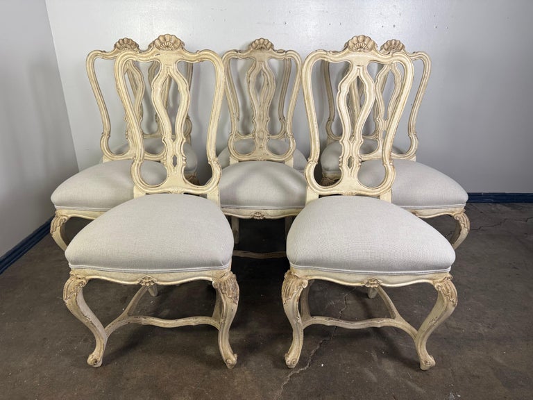 Set of Eight French Louis XV Style Dining Chairs