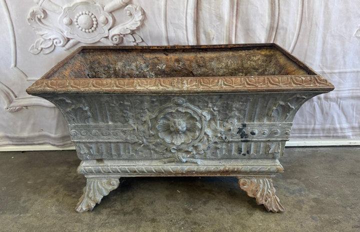 Antique French Cast Iron Jardinière Planter, Louis XVI Style, 1880