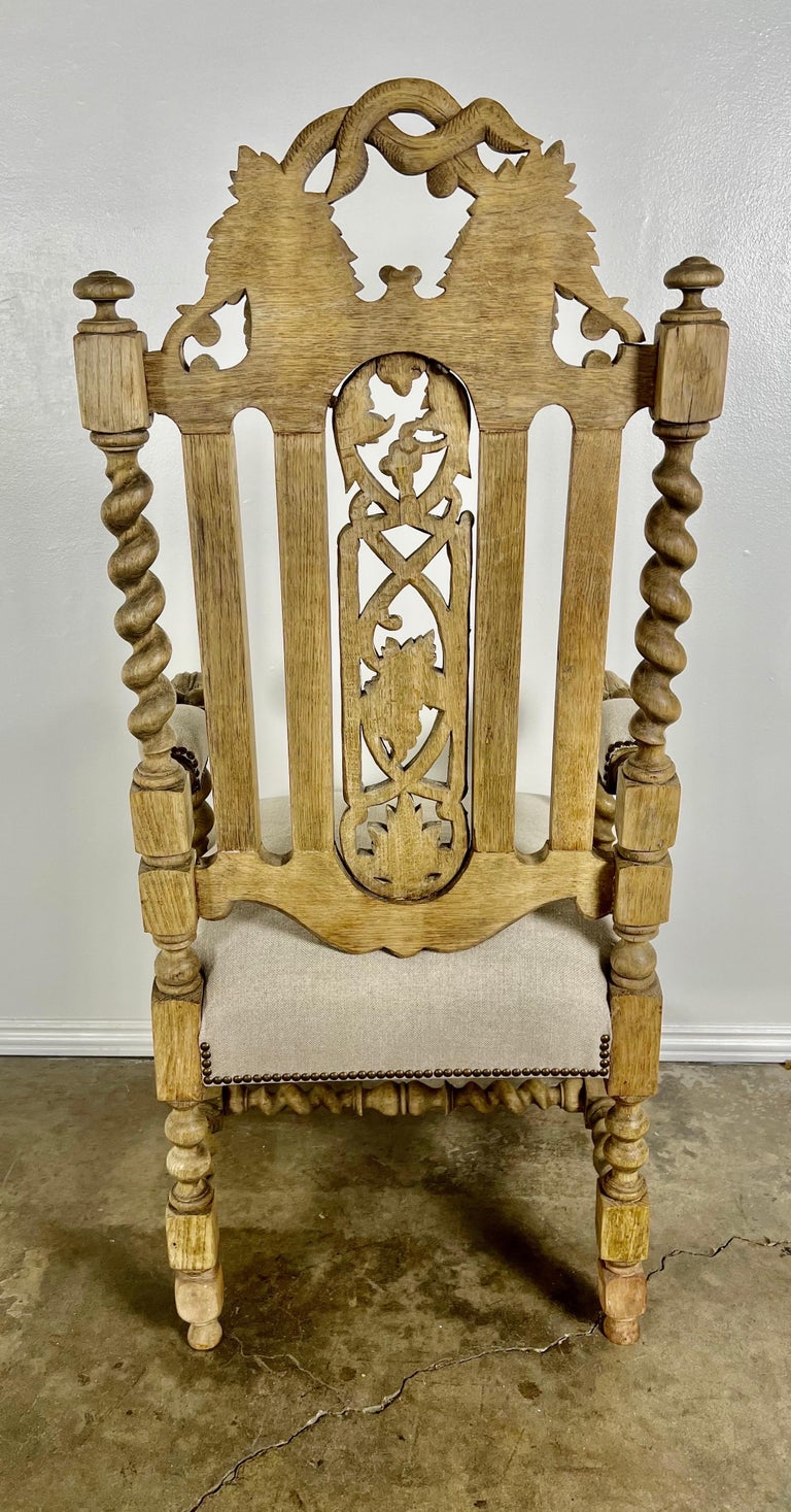 Set of 19th Century English Bleached Oak Dining Chairs