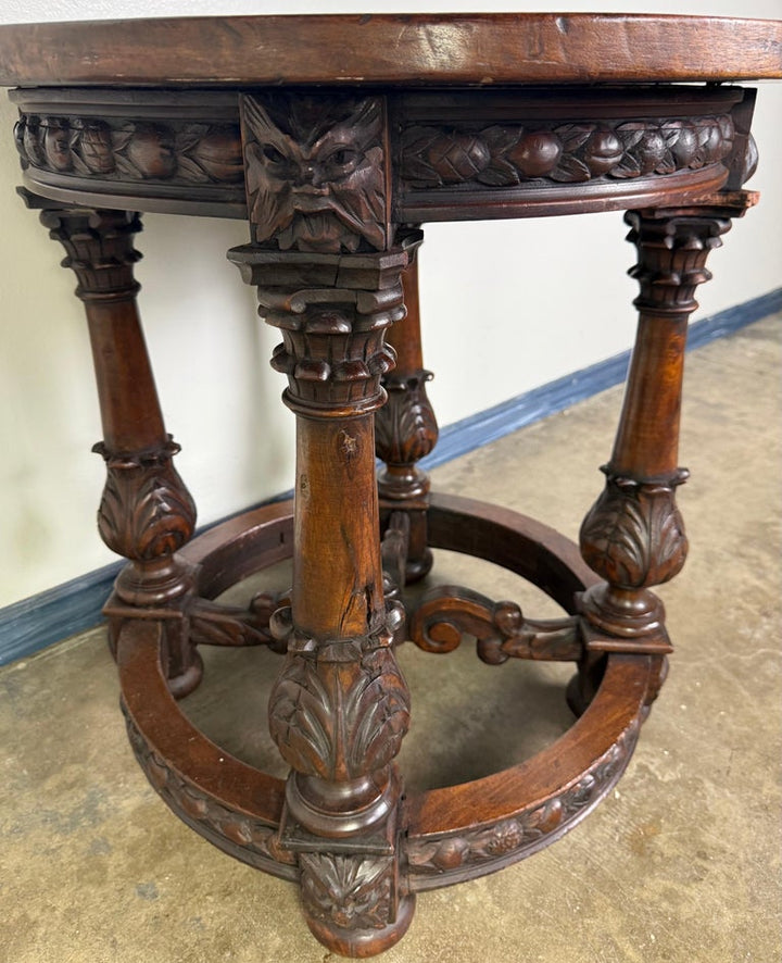 19th Century Italian Renaissance Revival Carved Walnut Table
